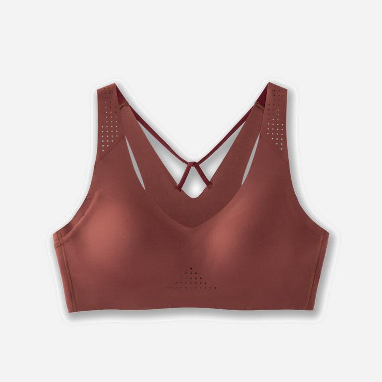 Brooks Dare V Neck - Run Bra Mujer - Burdeos / Rosas (FK6930451)